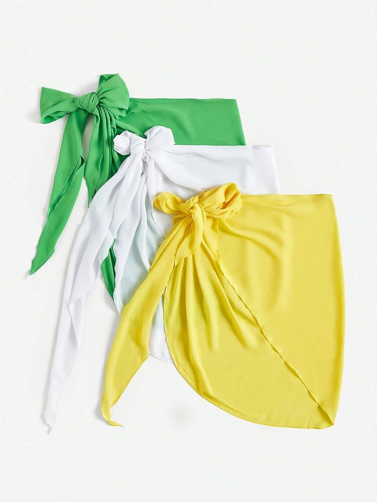 Women's Asymmetrical Skirt With Knotted Side Detail And Asymmetrical Hemline