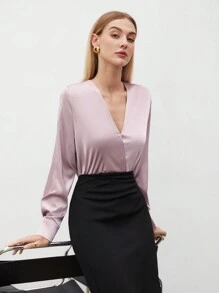 BizChic Của phụ nữ Tay áo dài Áo sơ mi - trắng - Xem 4