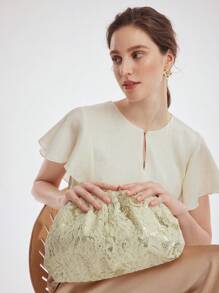 MOTF PREMIUM 女性杏色手拿包 - 米色 - 查看 7