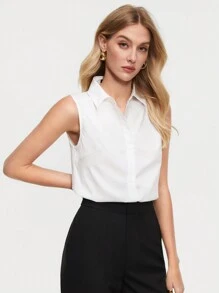 BizChic CAMISA DE DOBLE BOTONADURA TEJIDA 2 EN 1 PARA MUJER, ROPA CASUAL DE OFICINA PARA MUJERES