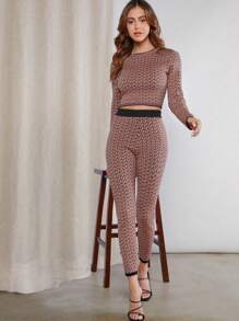 Hauture Conjunto De Suéter De Patrón Geográfico Y Pantalón - Multicolor - Ver 6