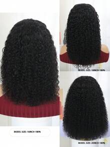 Transparent Lace Kinky Curly 4X4 Lace Closure Wigs 180% Density 16-20 Inch 1B Natural Black Color Pre Plucked Natural hairline Top Quality Human Hair Wigs For Women - SNatural - View 8