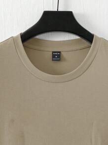 Manfinity LEGND Men Flag And Eagle Printed Round Neck Short Sleeve Casual T-Shirt, For Going Out, For Husband - Brown - View 6
