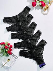 大码女士性感蕾丝内衣，5 件套内衣