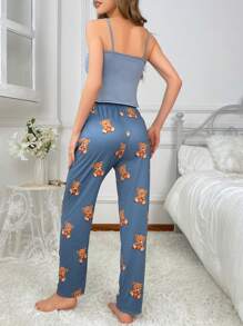 Gấu In Không tay Áo ba lỗ Và Quần Bộ mặc nhà - Nhiều màu - Xem 2