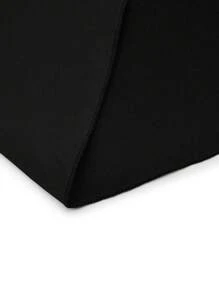 SHEIN Clasi Kích thước lớn Của phụ nữ Màu thuần Quây Đầm - màu đen - Xem 4