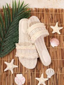 SHUZIA 女式時尚平底涼鞋 - 米色 - 查看 3