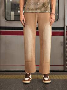 Manfinity VCAY Men's Mid-Rise Stretch-Free Loose-Fit Jeans With Wide Leg For Casual Wear