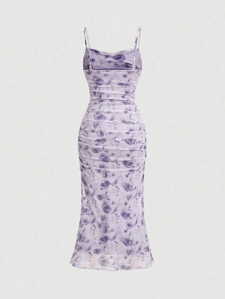 ワンピース Floral Pleated Satin Cami Dress Her lip to - 【新品】Floral Pleated Satin Cami Dressの通販