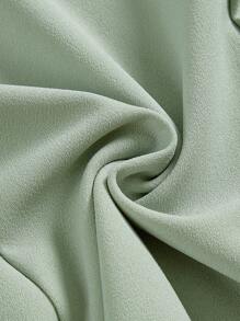 SHEIN MOD Vestido de malla de manga larga con volantes y cuello con cordones en color verde menta para mujer - verde menta - Ver 3