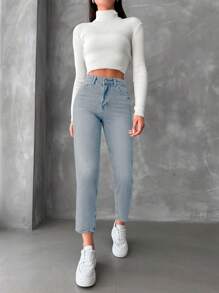 SHEIN Cottnline Women's Skinny Fit Jeans - Light Wash - View 4