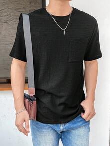 Manfinity Hypemode 男子圓領口袋前t卹 - 黑色 - 查看 5