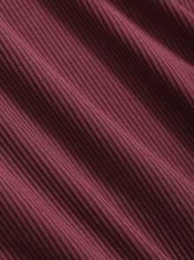 DAZY Áo thun dài tay ôm vừa vặn dành cho nữ, Quần áo mùa thu - Đỏ - Xem 7