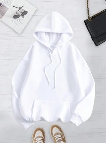 INAWLY 3pcs Kangaroo Pocket Long Sleeve Hoodie,Long Sleeve Tops - Multicolor - View 3