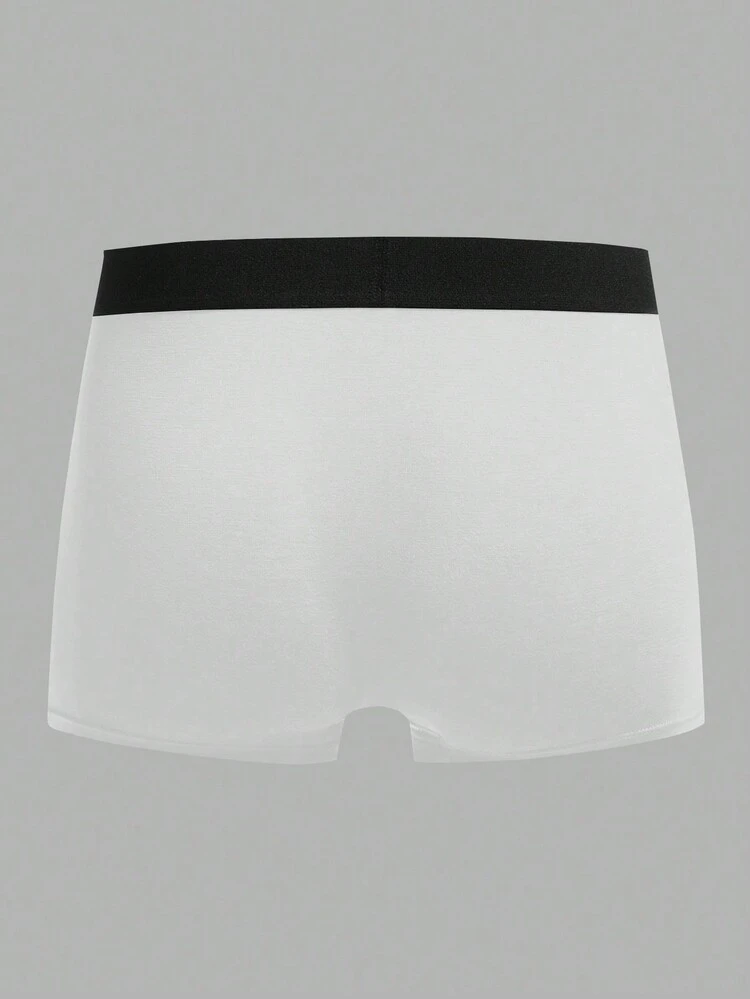 5pcs Men's Color Blocking Letter Printed Boxer Shorts Set