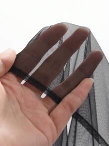 DAZY Women's Sheer Mesh Splice Pleated Loose Short Sleeve Cover Up Top Going Out Tops Summer,Ruffle - Black - View 4