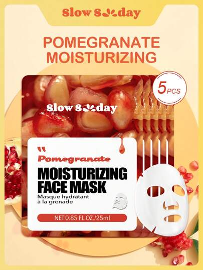 5 piezas granada Mascarilla , fresco fruta fusión serie , hidratante , hidratante , antiedad , , calmante , coreano Mascarilla , para Mujer , Hombres