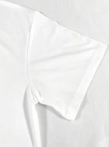 INAWLY Kích thước lớn Môi In Khẩu hiệu Vòng cổ Áo thun - trắng - Xem 6