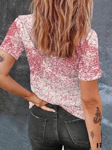 INAWLY 女士心形印花短袖t恤 - 彩色 - 查看 2