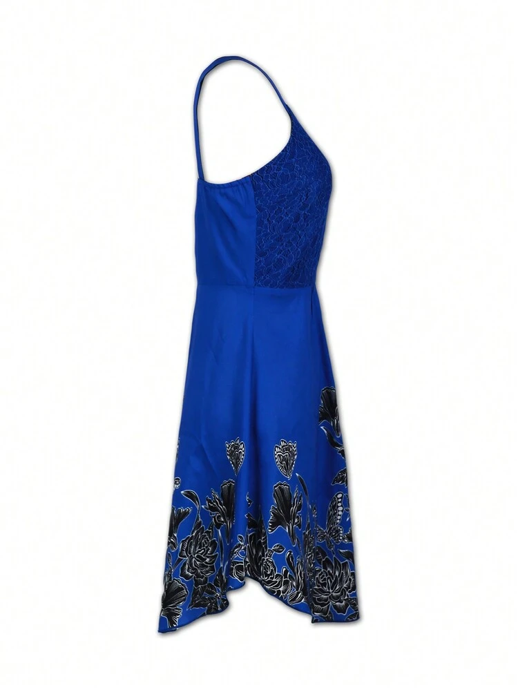 Women's Floral Print Spaghetti Strap Dress