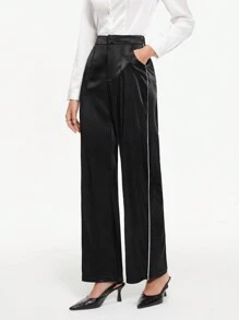 BizChic Của phụ nữ Bên Sọc Quần chân thẳng - màu đen - Xem 6