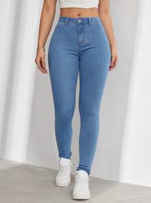 SHEIN EZwear Women's Slim Fit Casual Jeans