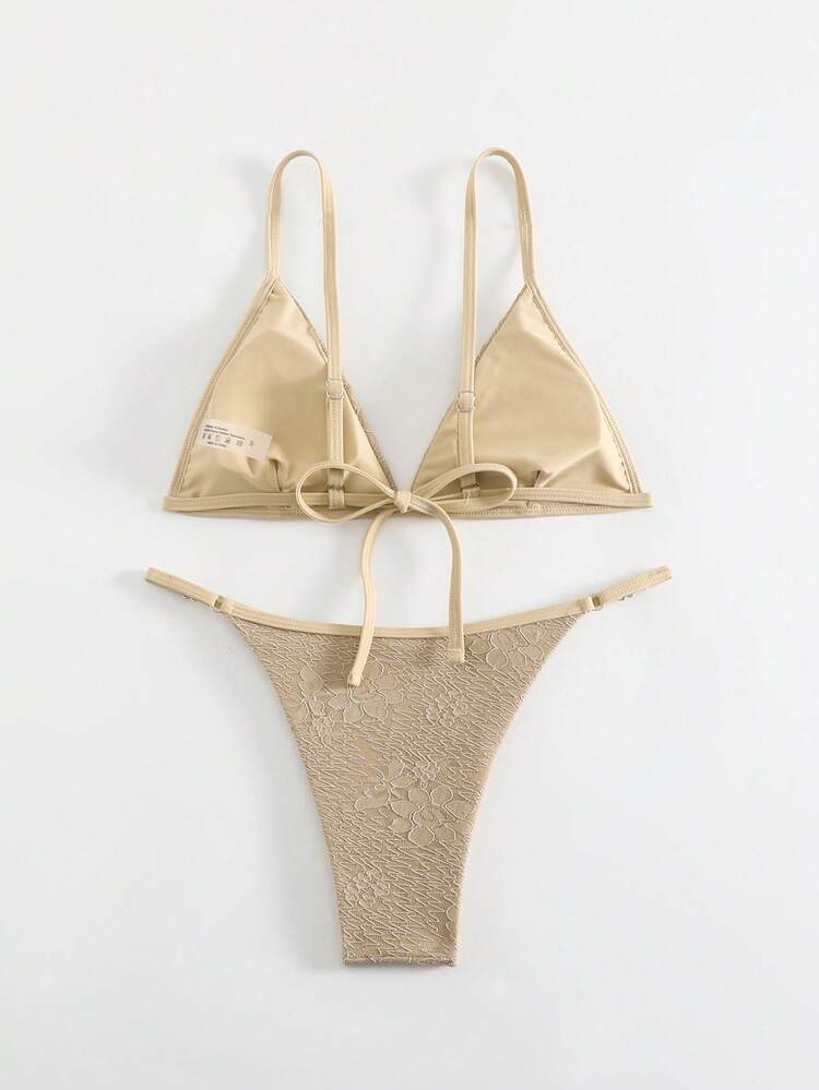 Summer Women'S Triangle Cup Jacquard Bikini Set Wedding