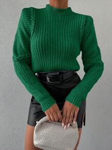 Women's Stand Collar Long Sleeve Sweater