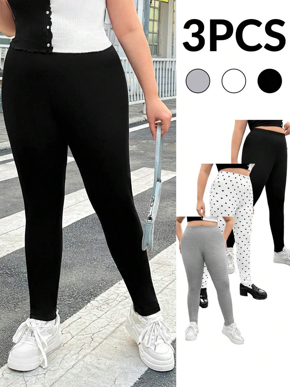Plus Size Women's Multicolor Leggings Set