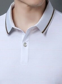 Men's Short Sleeve Polo Shirt - White - View 3