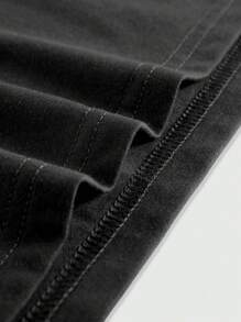 ROMWE MEN Grunge Punk Men's T-Shirt With Wing Print And Slogan, School, Emo - Black - View 3