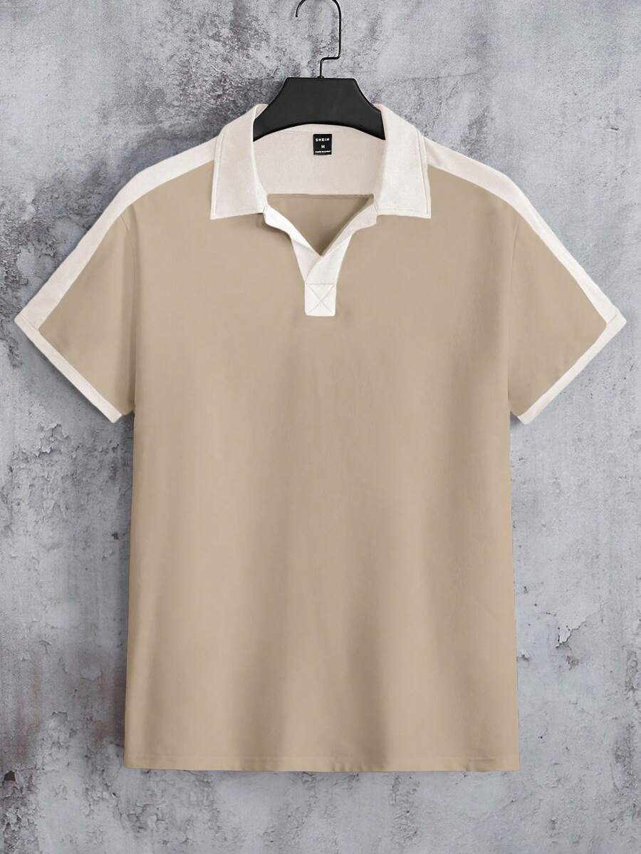 Manfinity VCAY 男士拼色休閒短袖polo衫