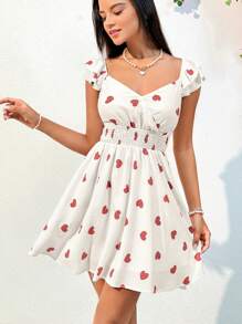 Soleia 女士心形印花束腰連衣裙 - 彩色 - 查看 1