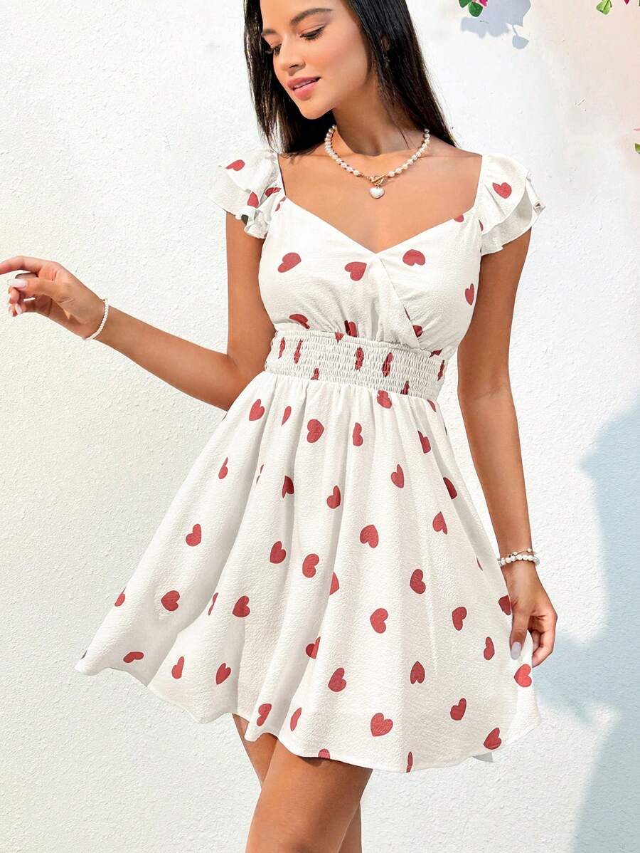 Soleia 女士心形印花束腰連衣裙 - 彩色 - 查看 1