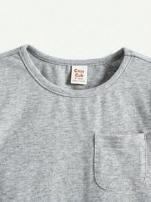 Cozy Pixies Baby Boy's 3pcs Knitted Soft Decorative Pocket Round Neck Short Sleeve Sweater Set