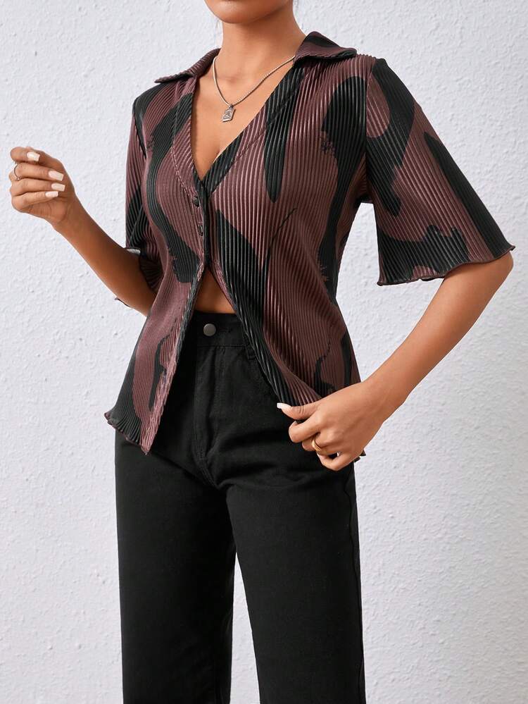 Women's Printed Button Up Shirt