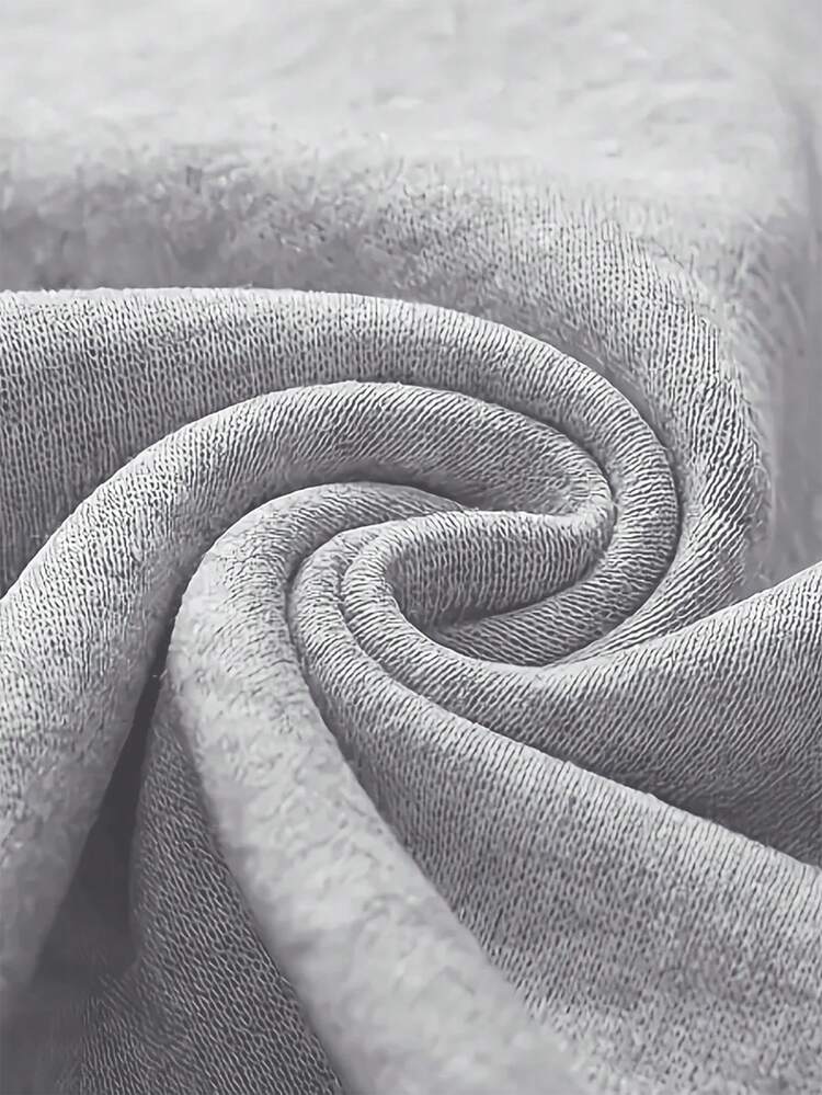 SHEIN EZwear 女裝印花長袖運動衫 - 灰色 - 查看 7