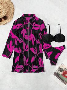 Swim Vcay Summer Beach Women's Printed Two-Piece Bikini Set(Set Print Is Random) - Hot Pink - View 5