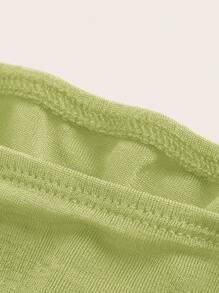 SHEIN EZwear 女士固色不對稱落肩針織無肩帶上衣