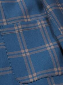 Manfinity Mode Men's Checked Single-Breasted Suit Jacket - Blue - View 3