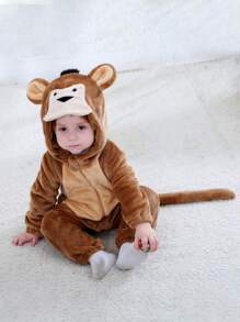 SHEIN Baby Monkey-Shaped Costume - Brown - View 1