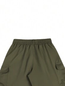 Manfinity Hypemode Men's Cargo Shorts With Drawstring Hem - Army Green - View 6