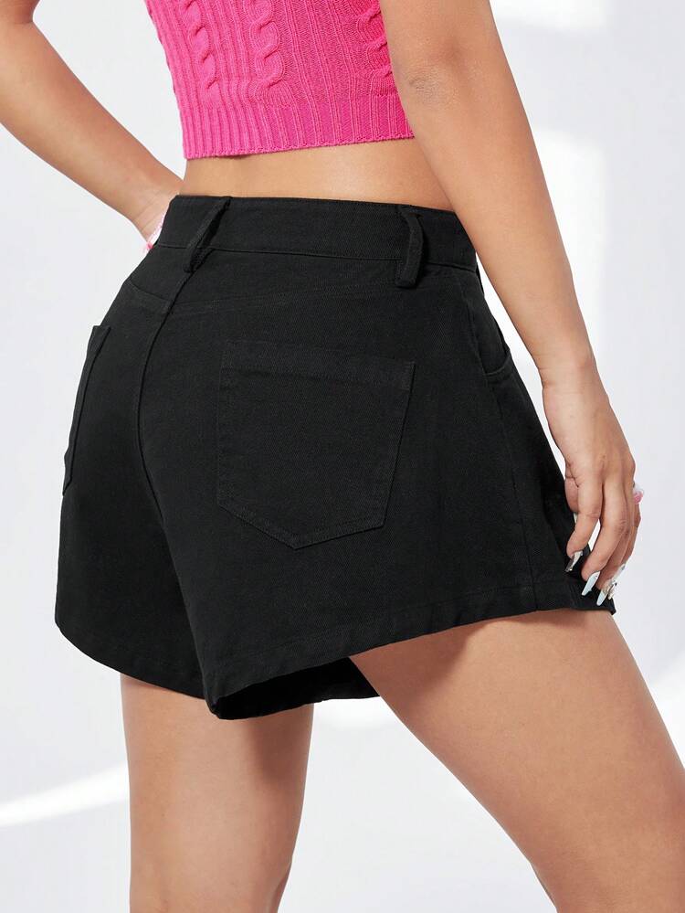 Women's Solid Color Wide Leg Shorts
