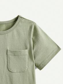 Cozy Pixies Baby Boy's 3pcs Knitted Soft Decorative Pocket Round Neck Short Sleeve Sweater Set