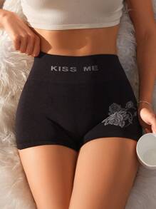 Boxer Con Estampado De Letras Y Flores Para Mujer (conjunto De 5 Piezas) - Multicolor - Ver 6