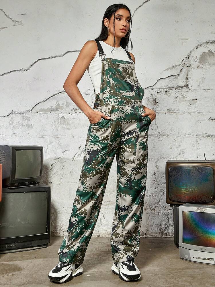 Fashionable Casual Street-Style Personalized Women's Overalls