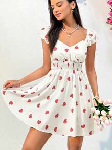 Soleia 女士心形印花束腰連衣裙 - 彩色 - 查看 4