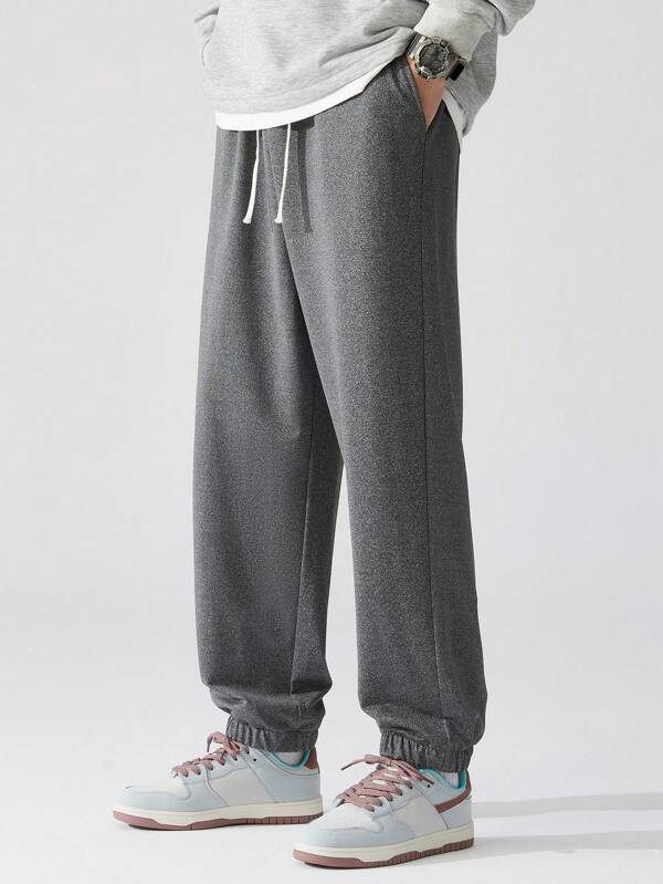 Plus Size Men's Loose Drawstring Waist Spring Sweatpants