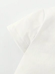 2入組嬰兒男童休閒日常簡單字母印花上衣及純色短褲,適用於春夏季節 - 米色 - 查看 3