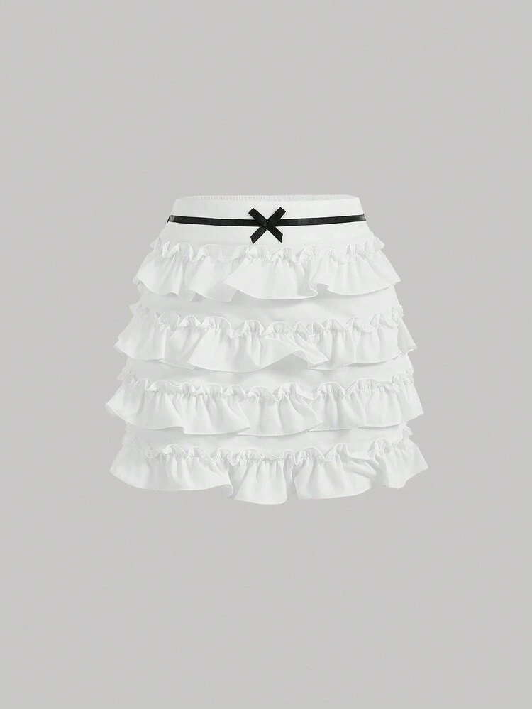 Women's Multi-Layered Ruffled Hem Skirt
